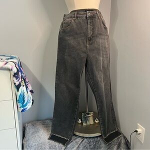 Tribal Jeans 16 Thunder Grey Brooke Step Hem Slim Ankle Jeans